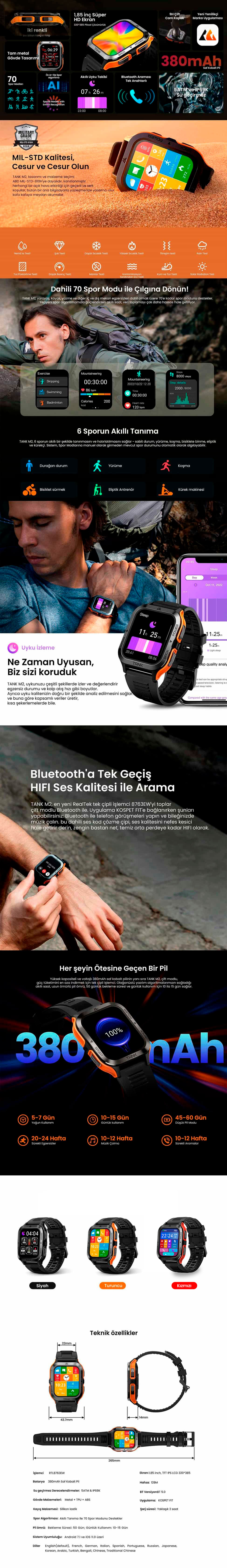 Kospet Tank M2 Smart Watch